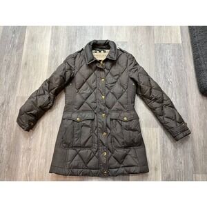 Burberry Quilted Trench Coat in Dark Brown